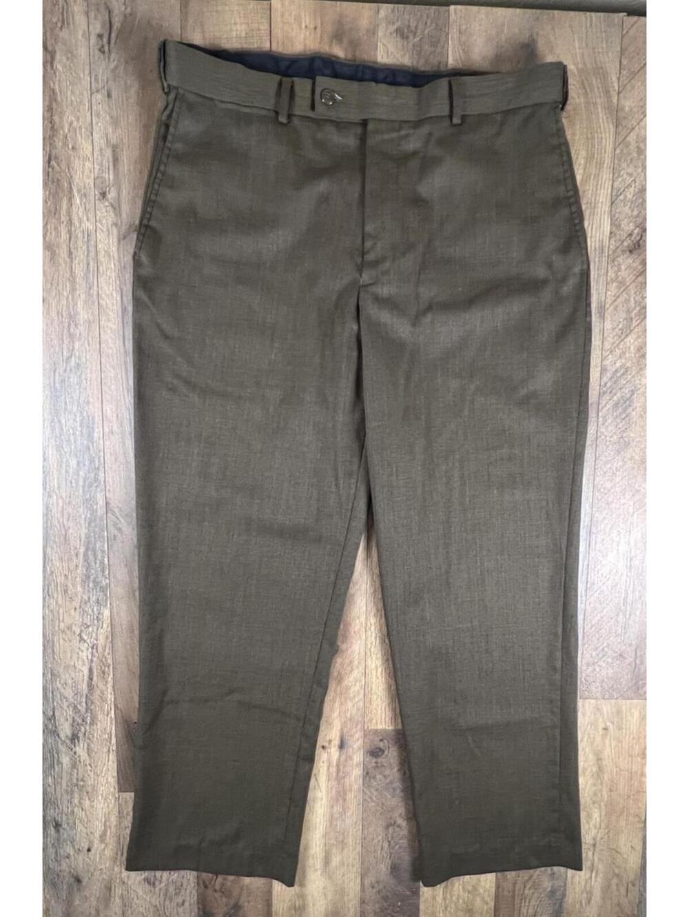 Louis Raphael Rosso Mens Wool Blend Dress Pants 36x29 Brown Hidden Extension